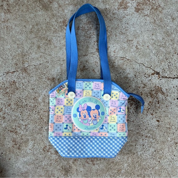 Vtg 90s Disney Babies Diaper Bottle Bag Mickey & Minnie Mouse Colorful Rare Med - Picture 2 of 16